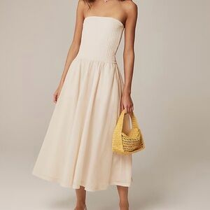 J. Crew Cream Strapless Midi Dress